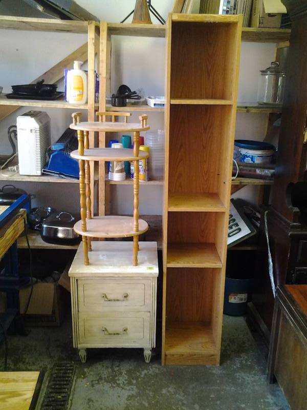 Slim Book Shelf, 2-Drawer Night Stand, Telephone StandTable