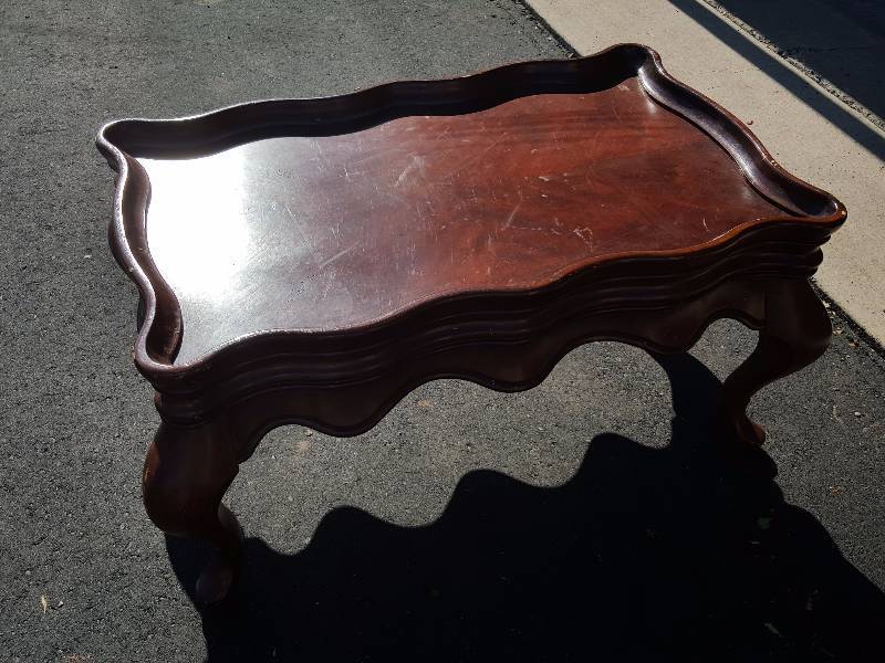 Wood Scalloped Coffee Table