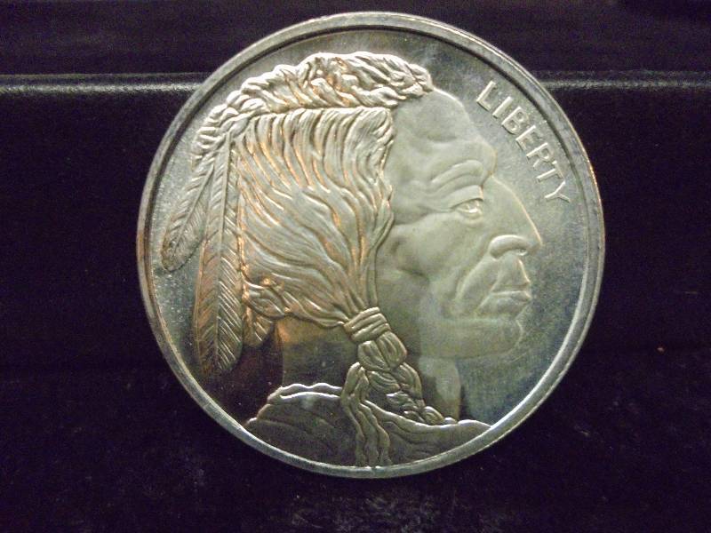 1 Troy Oz .999 Silver - Round Native AmericanBuffalo