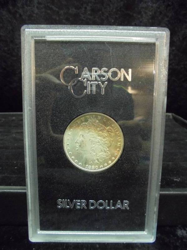 1880 Carson City Silver Dollar in Display