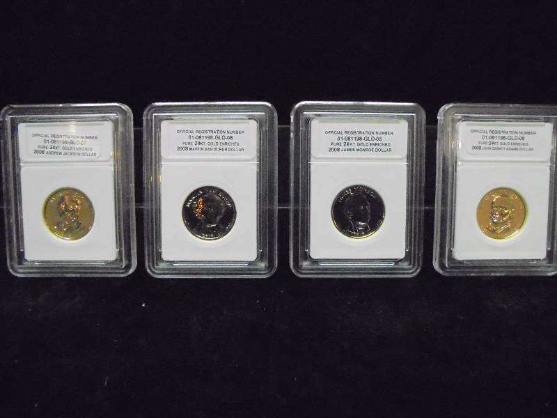 2008 24k Gold Plated Presidential Dollars, Set 4