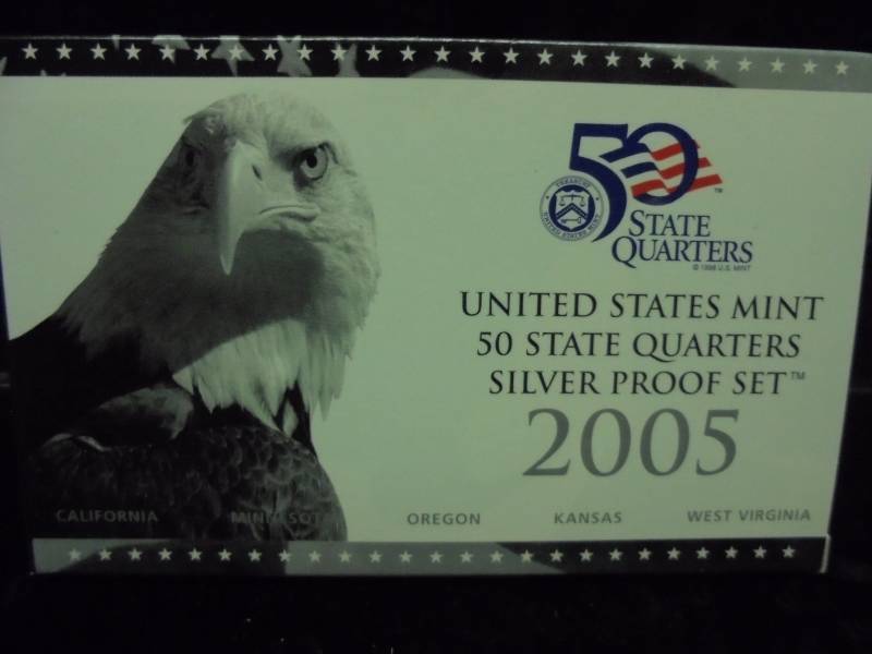 2005 US Mint 50 State Quarters SILVER Proof Set