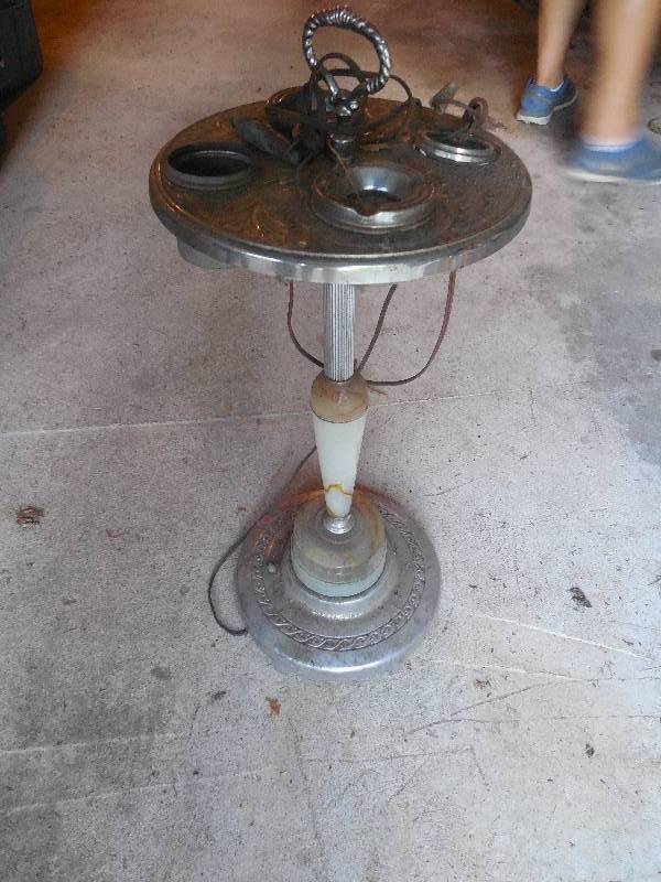 lot 97 image: VINTAGE OLD SILVER FLOOR LAMP