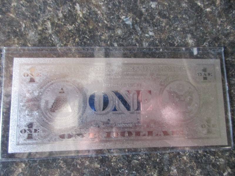$1 Bill 99.9% Pure Silver Plated