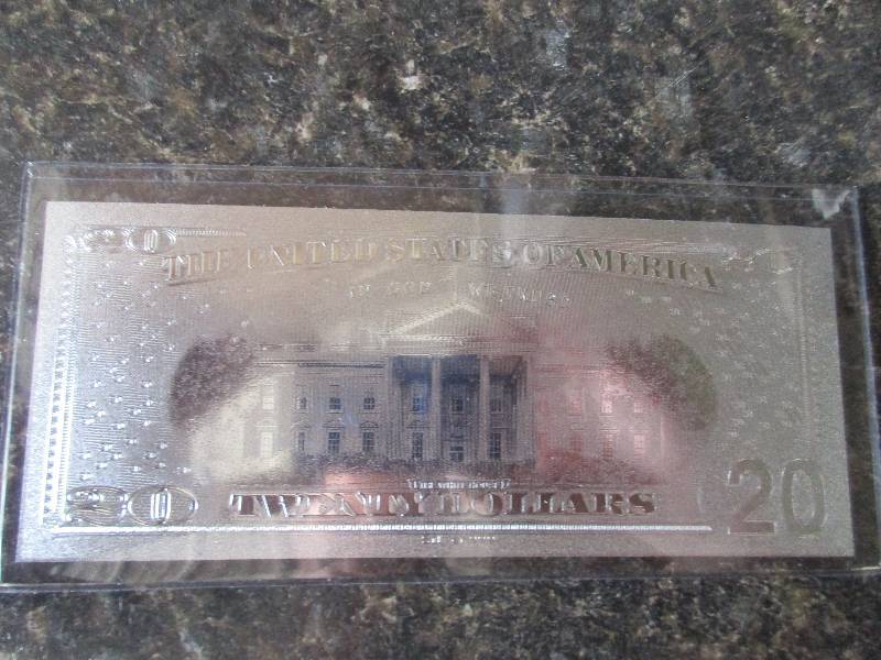 $20 Bill 99.9% Pure Silver Plated