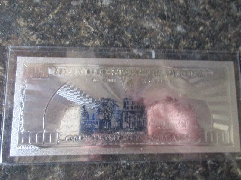 $100 Bill 99.9% Pure Silver Plated