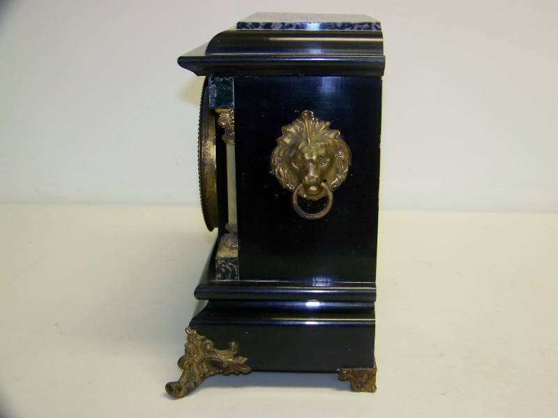 lot 6 image: Seth Thomas, Table Top Clock with Pendulum and Winding Key