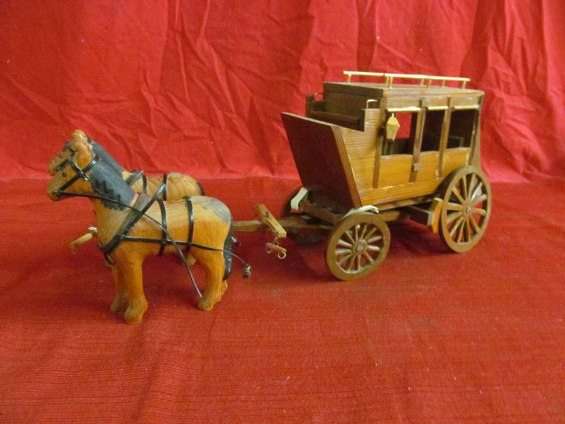 lot 153 image: Horses & Stagecoach