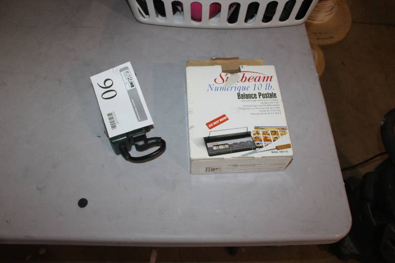 lot 90 image: Lot of (2) Electronics Including 1) Westinghouse Switch AND 1) Sunbeam 10lbs Balance Postale