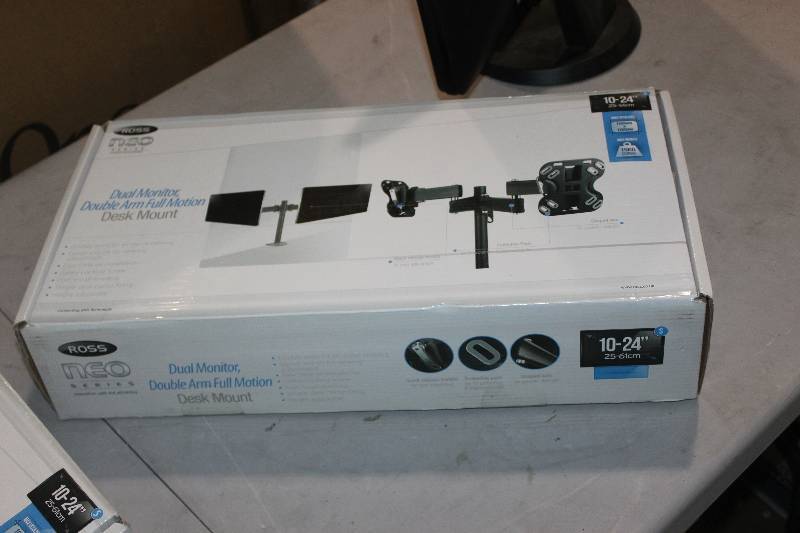 lot 99 image: Ross Dual Monitor Double Arm Full Motion Desk Mount