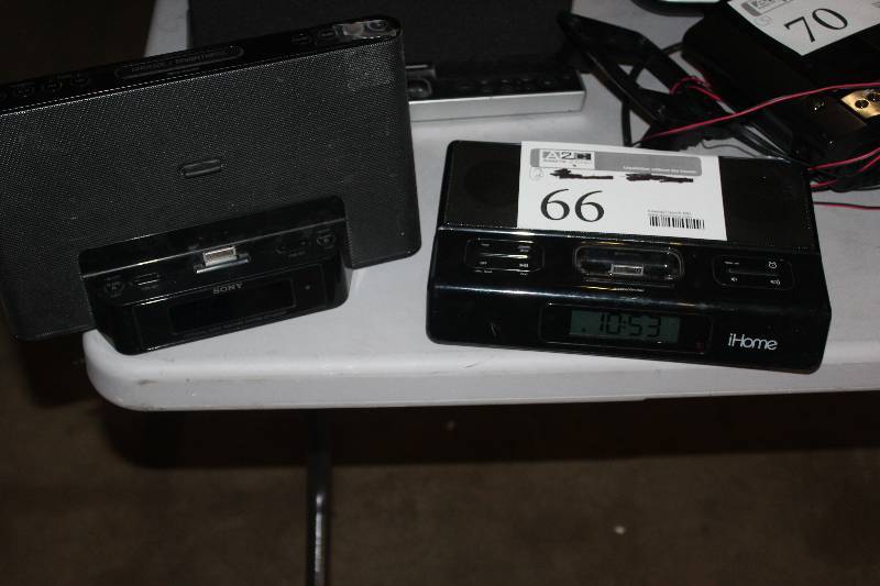 lot 66 image: Lot of (2) Electronics Including 1) iHome Docking Station AND 1) Sony Personal Audio Docking System