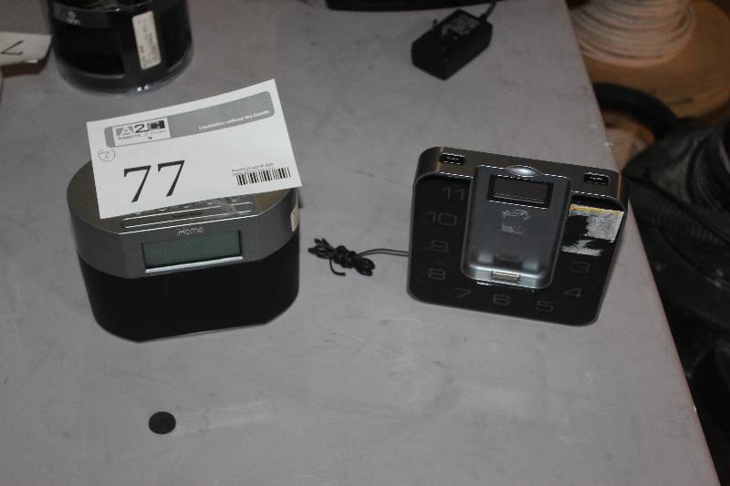 lot 77 image: Lot of (2) Electronics Including 1) iHome iP23 Docking Station AND 1) iLive Clock Radio