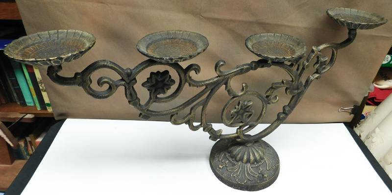 Cast iron candle decorative display