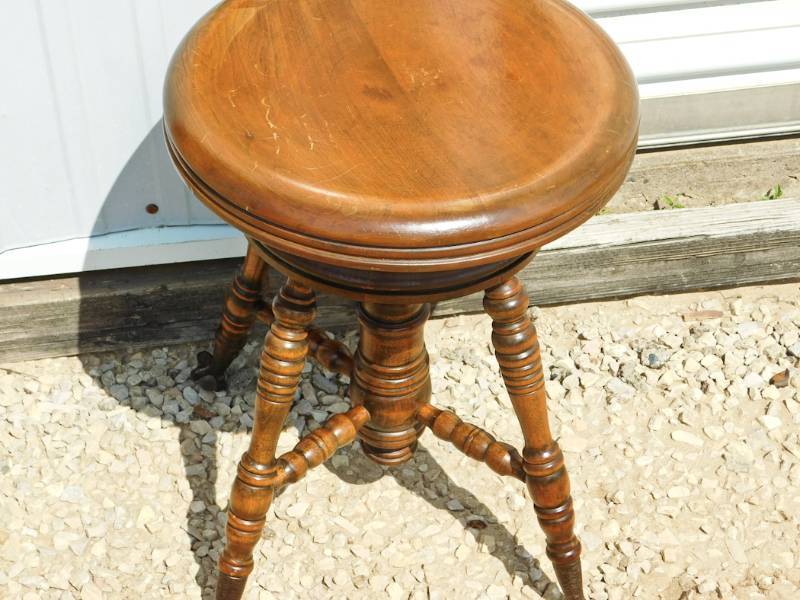 antique piano stool with claw ball feet and back Photos coming soon