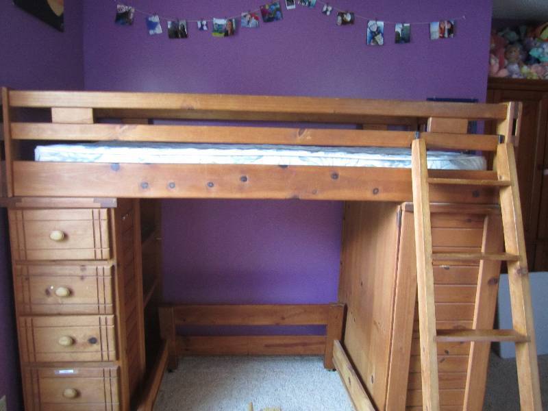 Twin Size loft bunk bed, 63 tall, ...