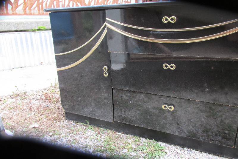 Black and gold dresser, 62 wide, 3...