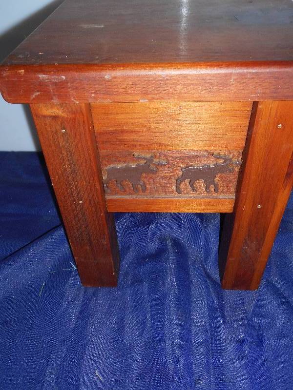 WOOD FLOOR SHELF OR STOOL