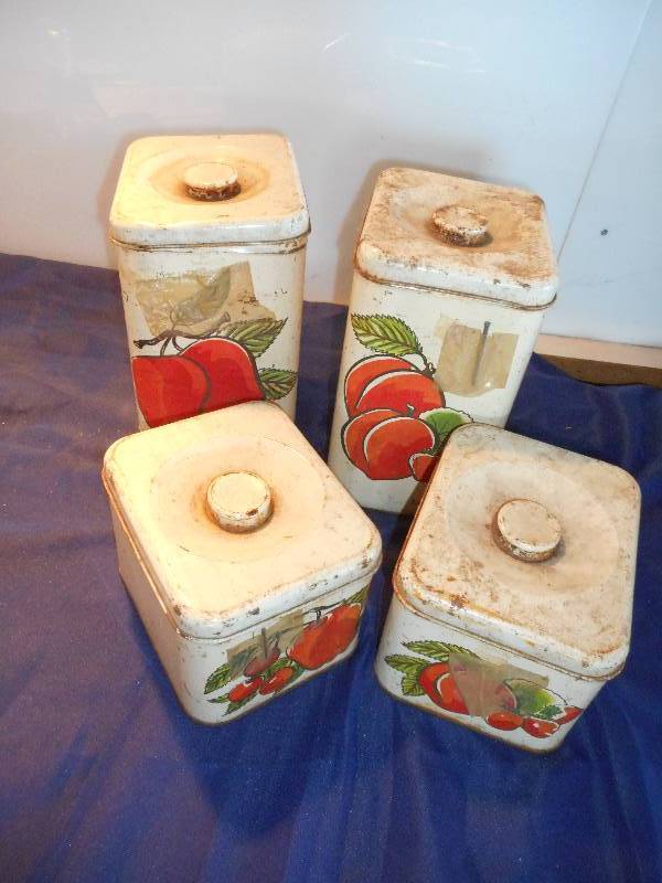 SET OF 4 VINTAGE CANISTERS