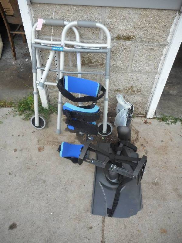 WALKER AND LEG BRACE AND EXERCISE MACHINE