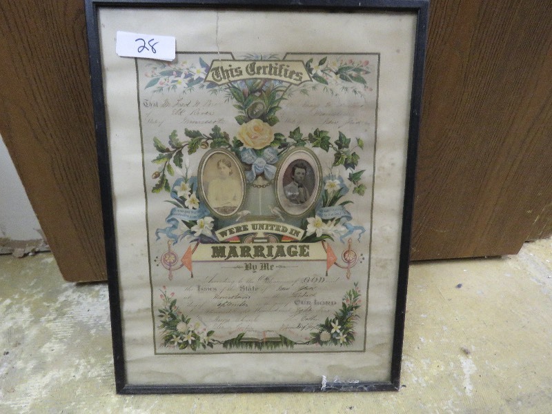 Antique Marriage Certificate