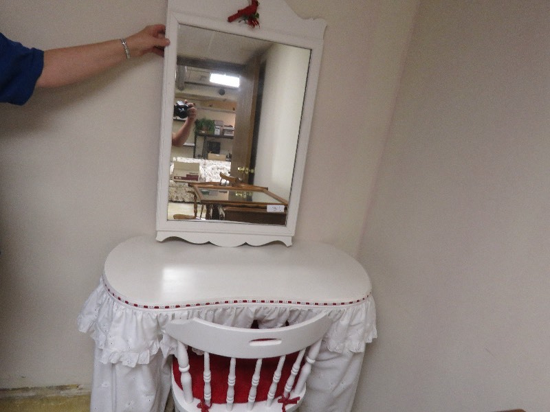 White and Red Vanity