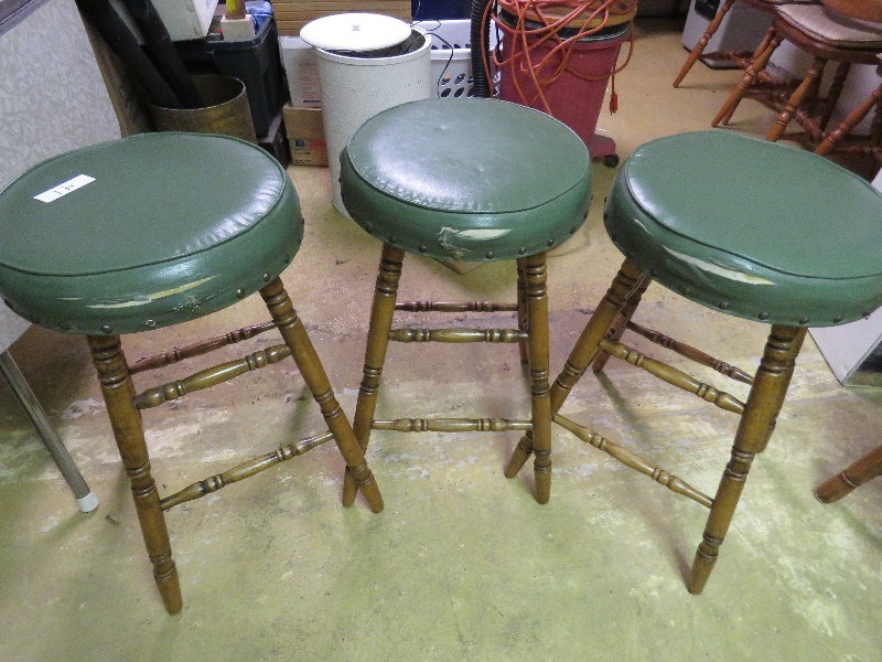 Three Vintage Bar Stools