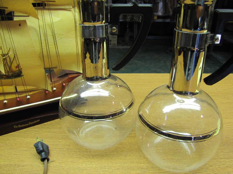 Decorative Ship (lights up) and tea service