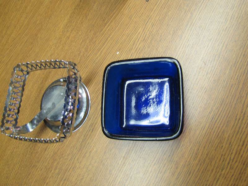 Cobalt Blue Dish & Various Candle Holders