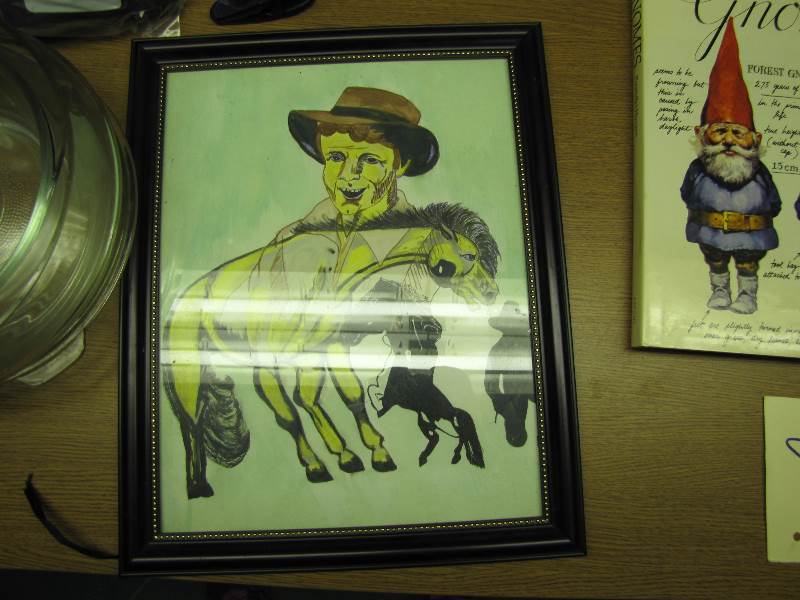 Vintage Cowboy Pic, Bookends CorningWare