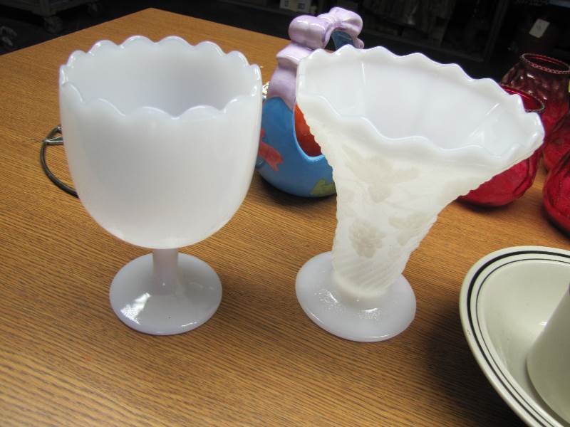 Opaque Milk Glass & Fire King circa 1950