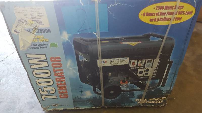 lot 2 image: UST 7500W Portable Gas Generator New