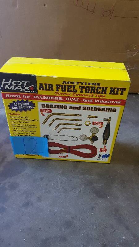 lot 12 image: Hot Max solder Torch Kit 4 Swirl flame Screw Connect Tips AFA-2 Air