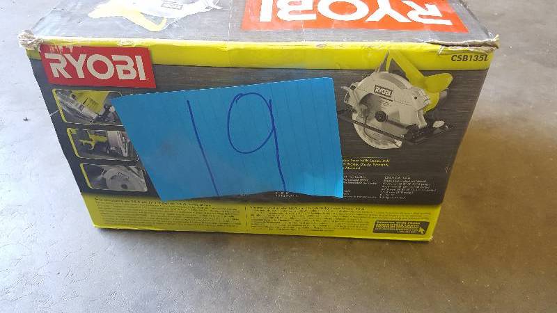 lot 19 image: Ryobi Csb135l 14-amp 7-14 In. Circular Saw With Laser
