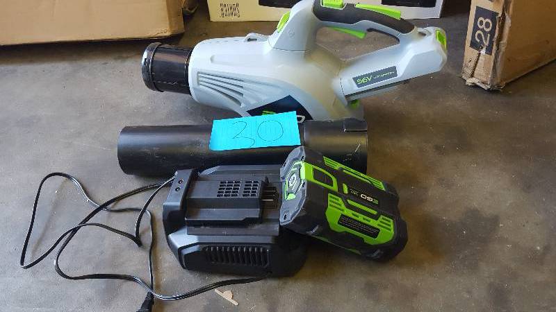 lot 30 image: Ego 480 CFM 3-Speed Turbo 56-Volt Lithium-ion Cordless Electric Blower in like new condition