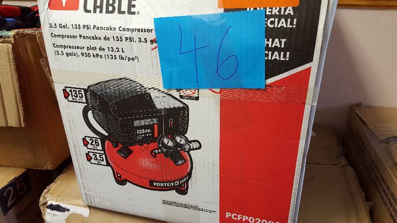 lot 46 image: Porter Cable 6 Gal. 150 PSI Portable Air Compressor New