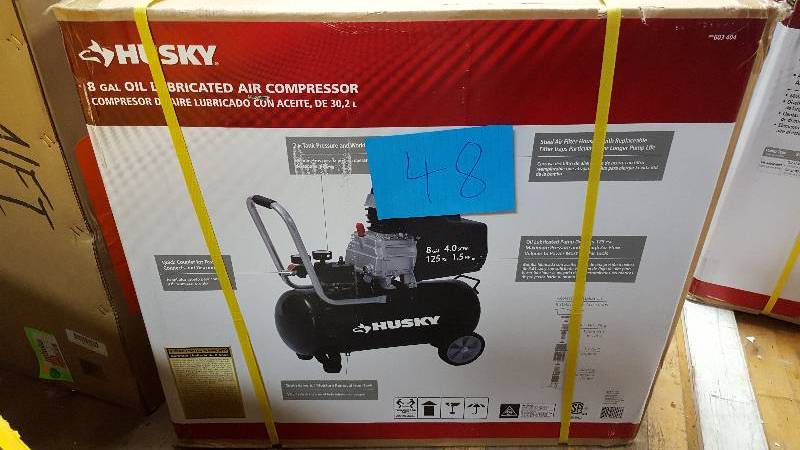 lot 48 image: Husky 8 Gal. Portable Oil Free Electric Air Compressor New