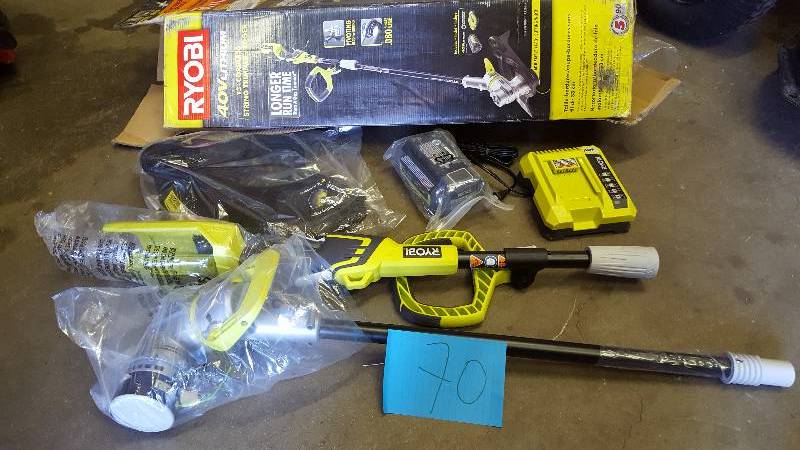 lot 70 image: Ryobi 40-Volt Lithium-Ion Cordless String TrimmerEdger New