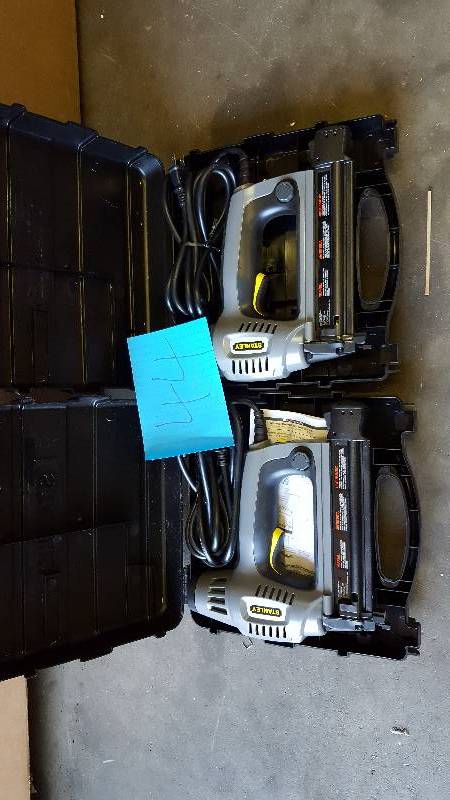 lot 44 image: Lot of 2 Stanley Electric Brad Nailers