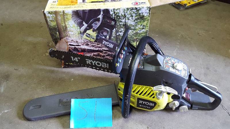 lot 51 image: Ryobi 14 in Chainsaw used tested works