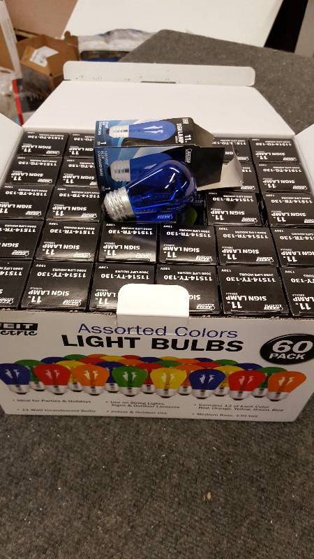 Assorted Colors LIGHT BULBS  60 pack