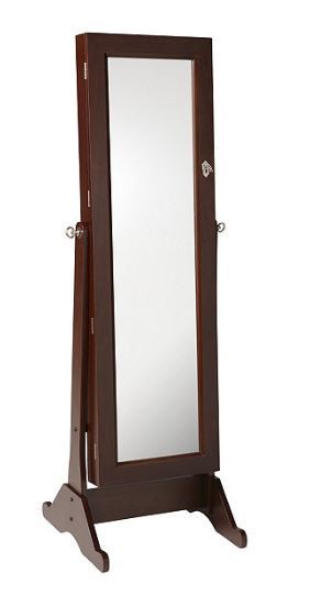 Jewelry Armoire Mirror - cherry