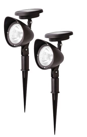 Set of Two Outdoor Solar Spotlights