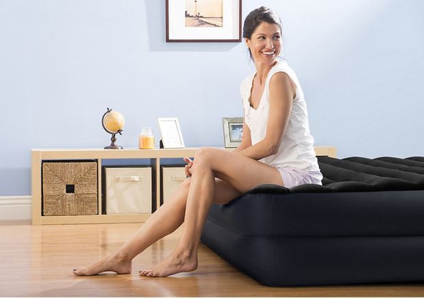 Intex Dura-Beam Fiber-Tech Pillow-Rest Raised Airbed wbuilt-in pump - Twin