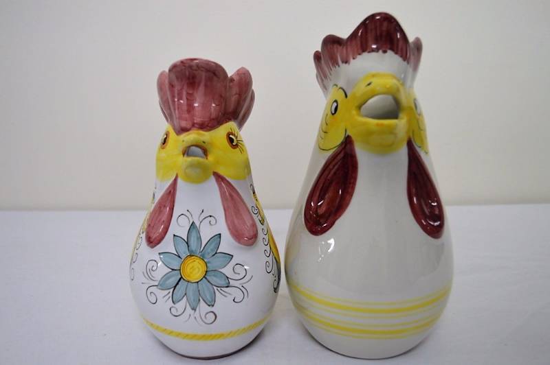Pair of Rooster Pitchers
