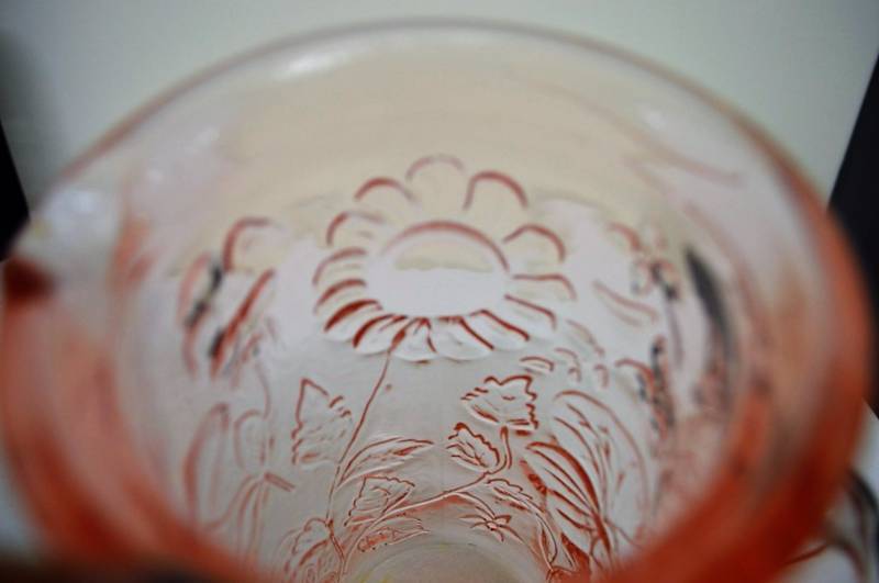Large Pink Glass Pitcher