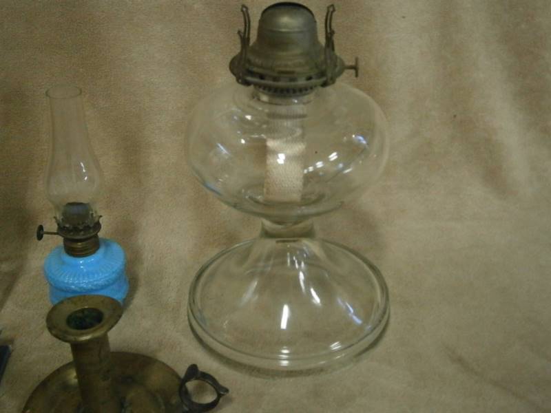 3) Kerosene Lamps, Brass Candle Holder, 1945 Aberdeen City Directory