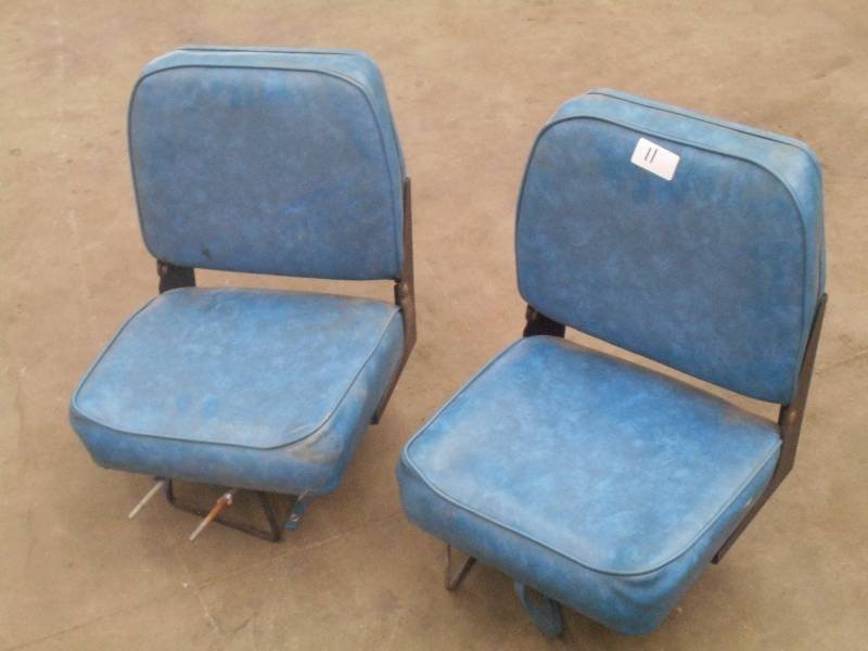 lot 11 image: (2) Flip-Up Boat Seats With Adjustable Mounts