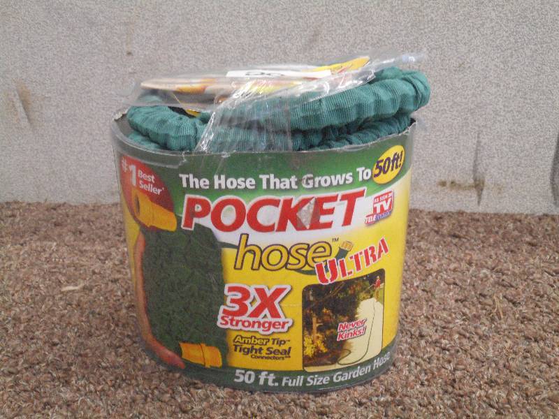 lot 20 image: Pocket Hose 50ft Garden Hose