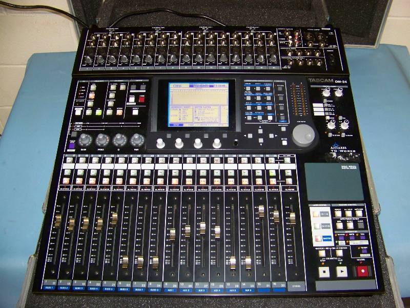 TASCAM, DM-24, Digital Mixing Board with additional ADAT Input Cards in Roadie, ATA Rated Flight  Travel Case
