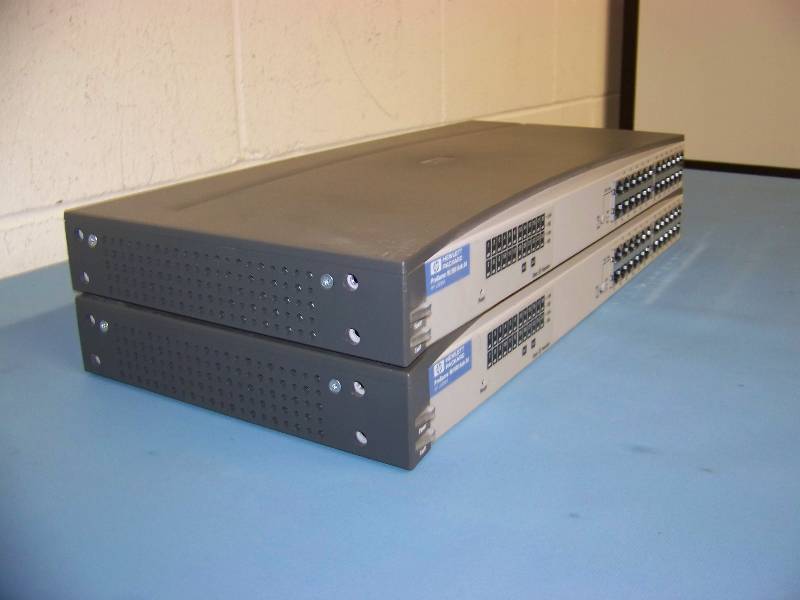 (2) HP  Hewlett Packard, ProCurve 10100 Hub 24, 24-Port Networking Hubs